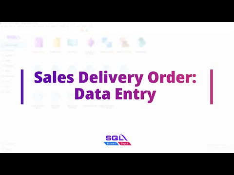Create Sales Delivery Order
