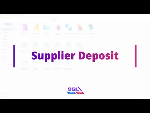 How To Process Supplier Deposit