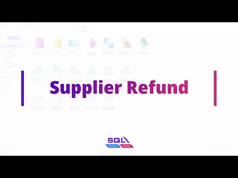 How To Process Supplier Refund