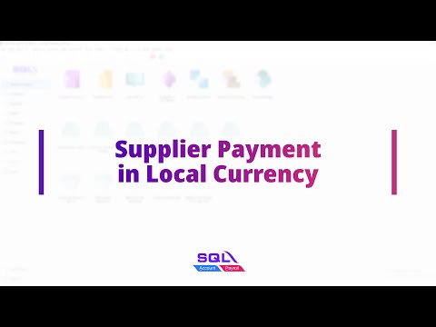 Create Supplier Payment in Local Currency