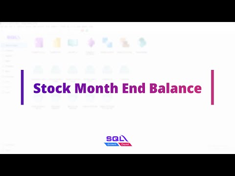 SQL Stock Month End Balance
